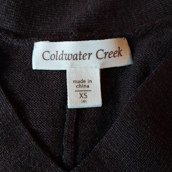 Coldwater Creek Wool Blend Sweater Women Size XS Brown Fall Preppy Career Casual - Picture 3 of 9